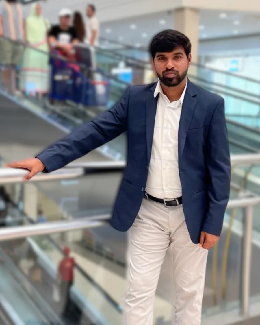 Jai Jnana Prabha Thota in a navy blazer